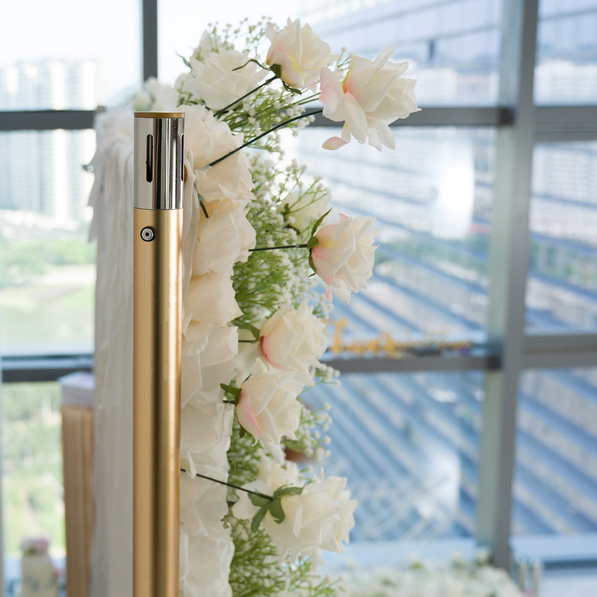 Valar Flowers Roll Up Fabric Artificial Flower Wall Wedding Backdrop, Floral Party Decor, Event Photography-VF-340