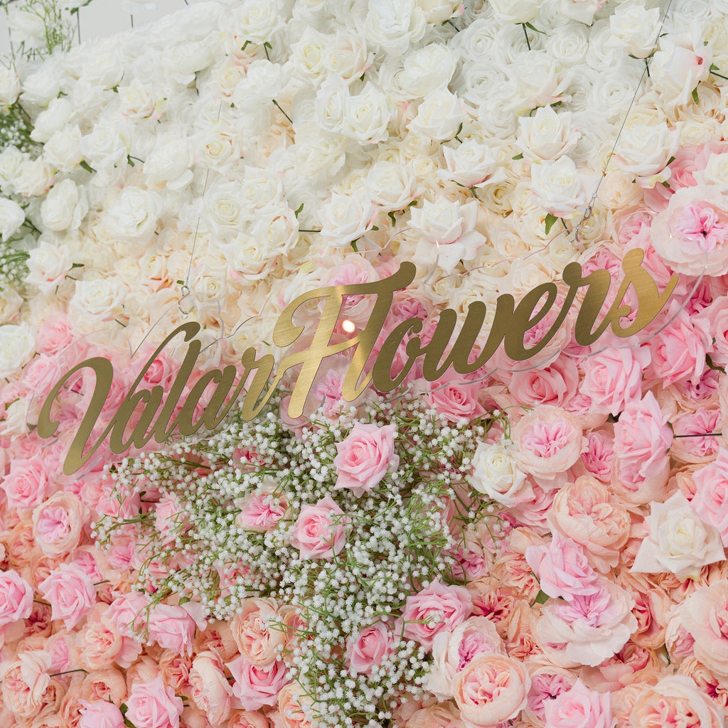 Valar Flowers Roll Up Fabric Artificial Flower Wall Wedding Backdrop, Floral Party Decor, Event Photography-VF-340