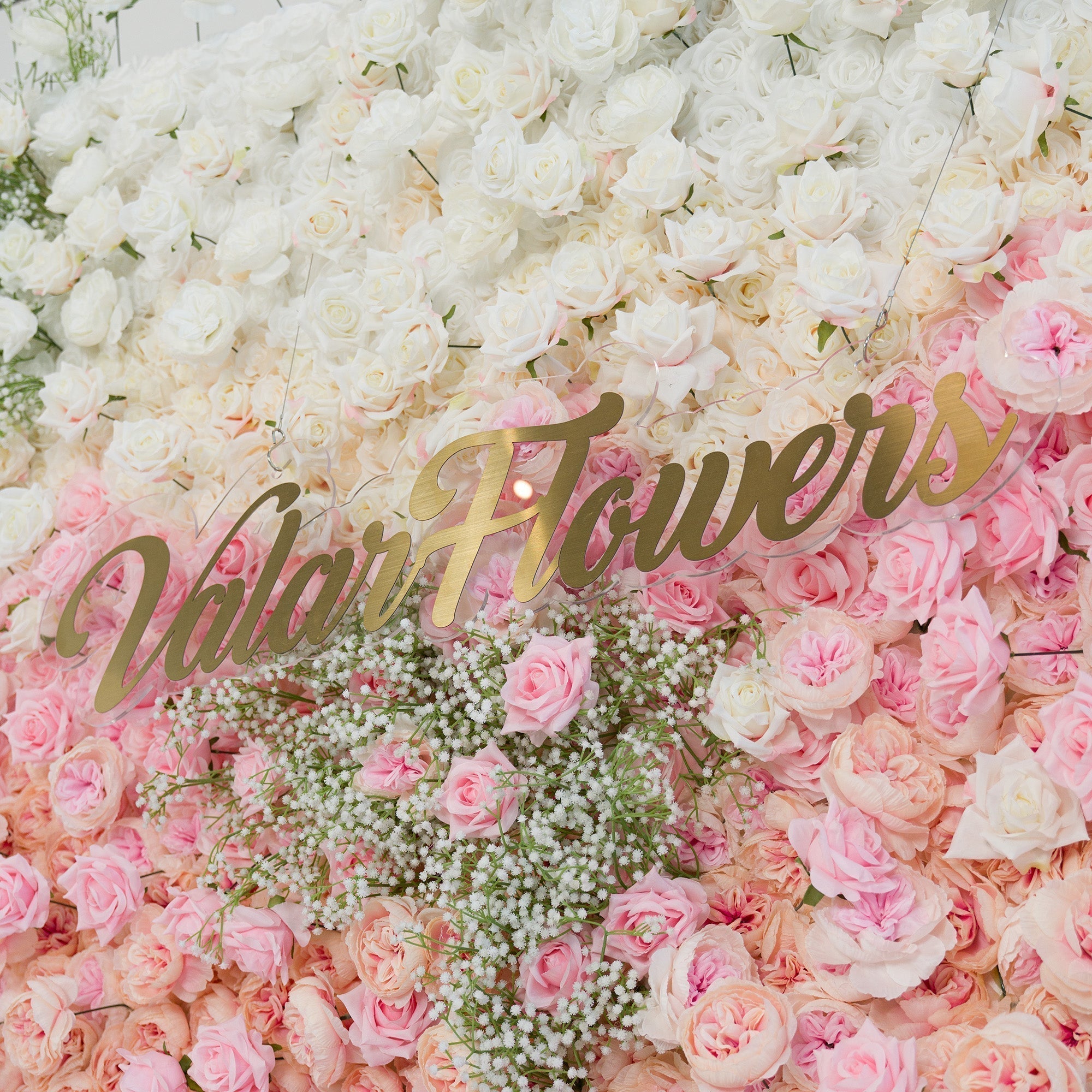 Valar Flowers Roll Up Fabric Artificial Flower Wall Wedding Backdrop, Floral Party Decor, Event Photography-VF-340