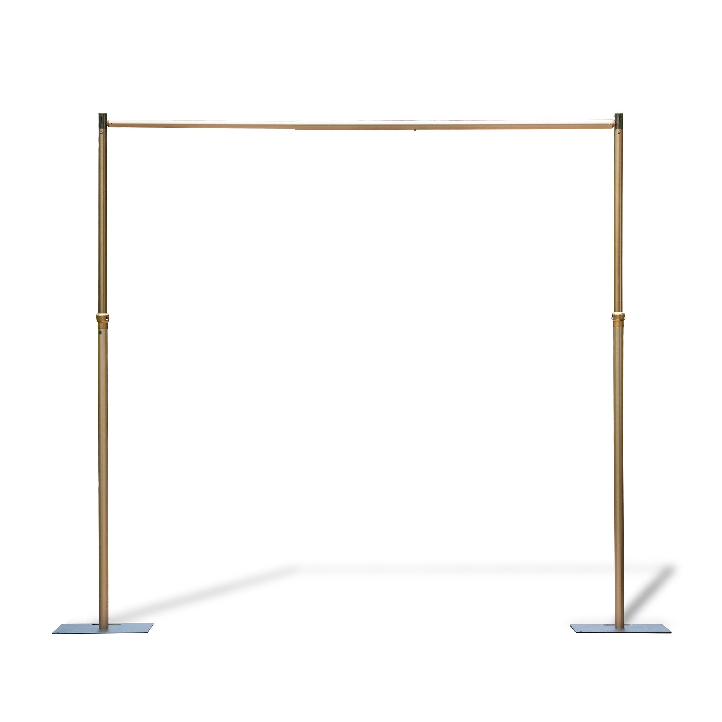 ValarFlowers Golden Color Adjustable Aluminum Alloy Tubular Portable Arch Stand (4.9ft - 9.8ft) – Ideal for Fabric Flower Walls, Wedding Backdrops, and Event Decorations